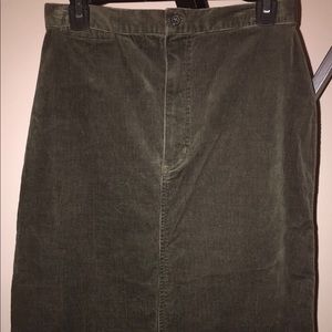 Tribeca Stretch Corduroy Brown Pencil Skirt 4